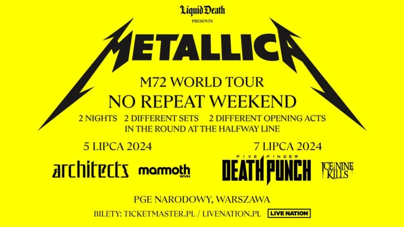 Ile kosztuje koncert Metallica w Warszawie? Ceny biletów i więcej informacji
